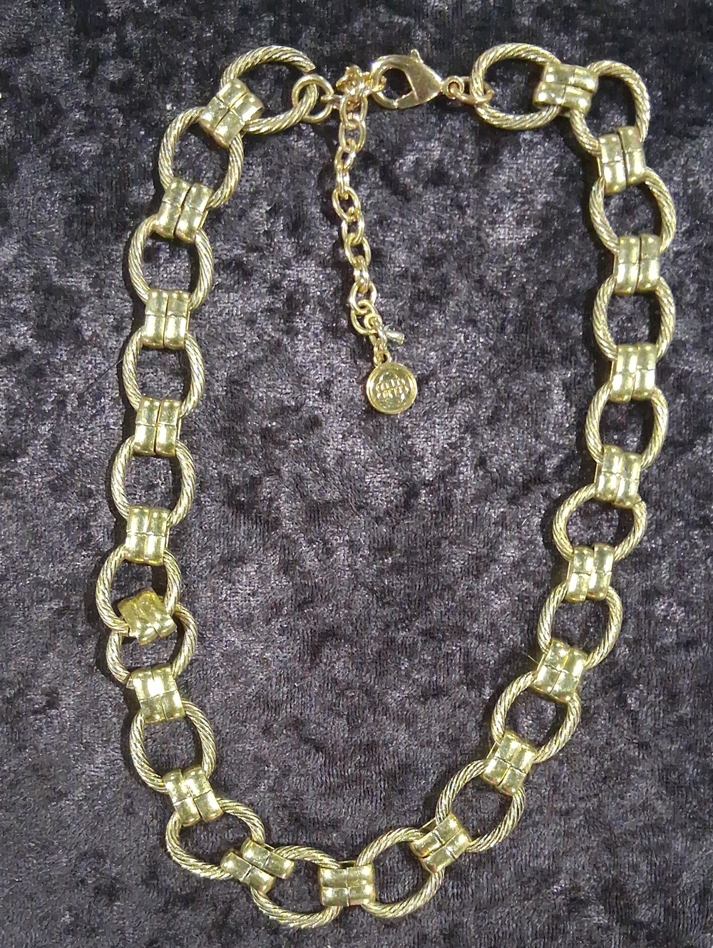 Textured Gold Link Necklace for Women